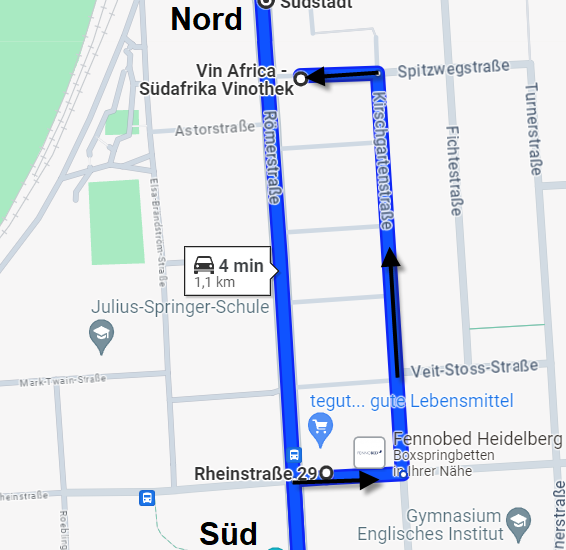 Anfahrt zum Parkplatz